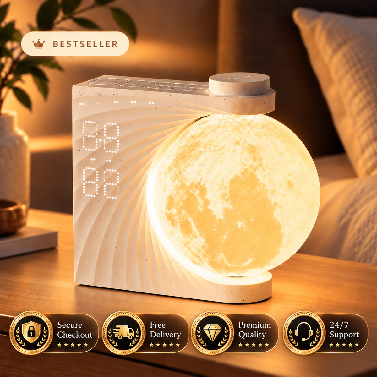 Moonrise Alarm Lamp - Lunévine