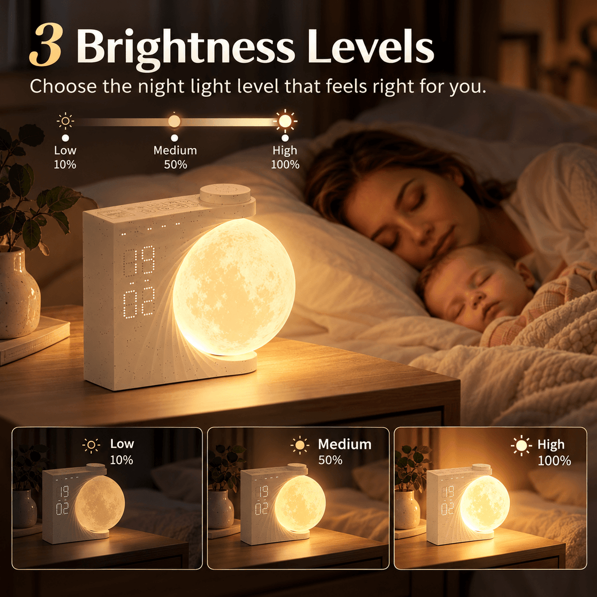 Moonrise Alarm Lamp - Lunévine