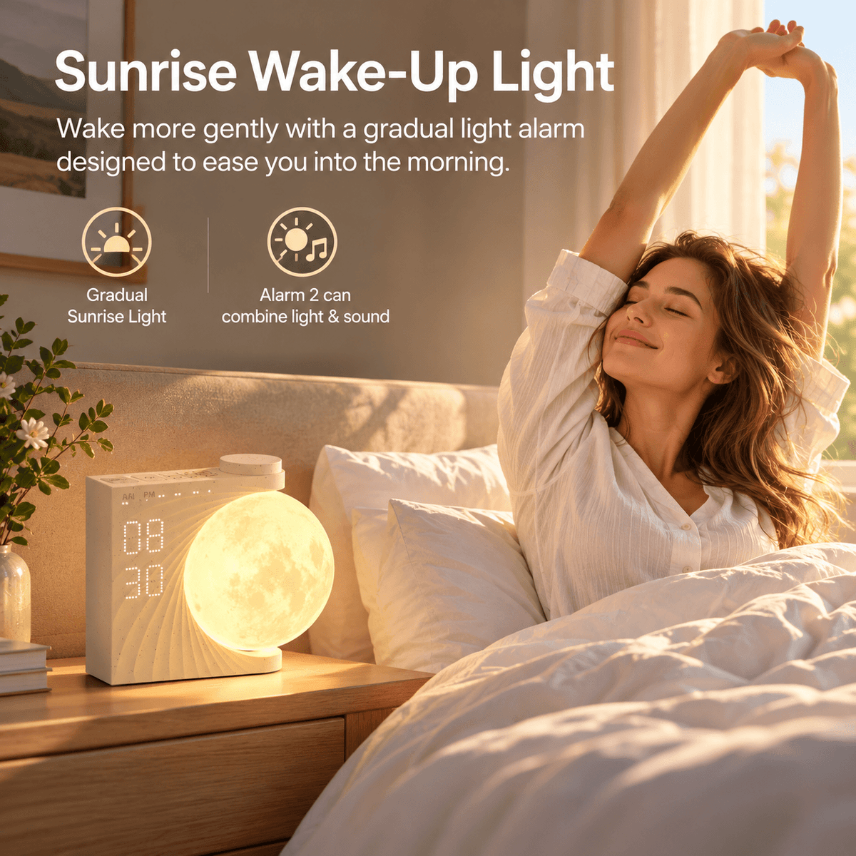 Moonrise Alarm Lamp - Lunévine